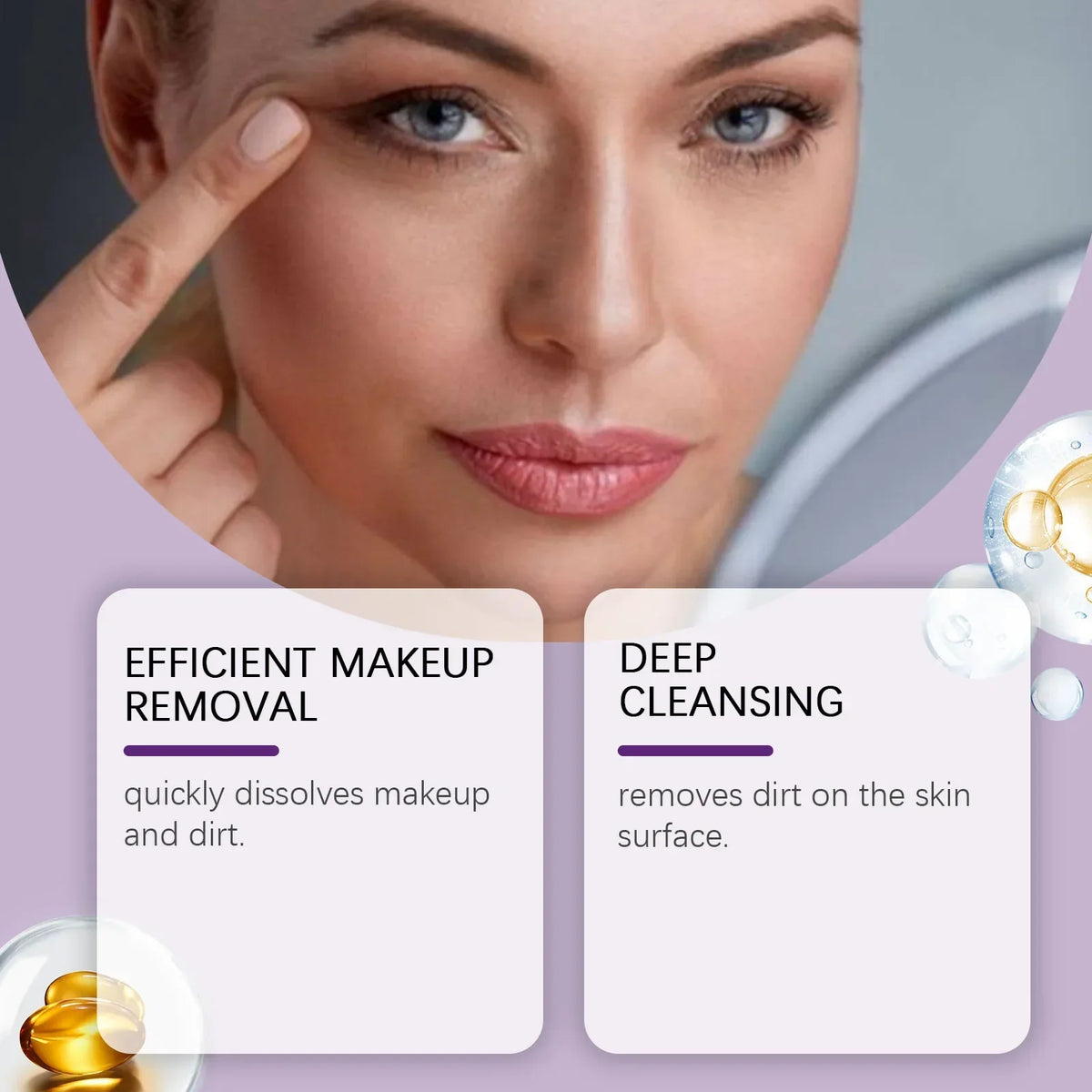 Grape Seed Cleansing Oil Makeup Remover for Sensitive Skin Non-Tightening Deep Purifying Hydrating Refreshing Facial Oil Control