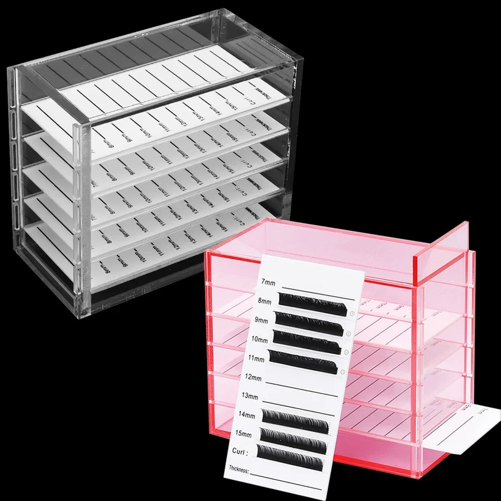 Wholesale Eyelash Extensions Storage Box 5 Layers Acrylic Pallets Holders Lash Organizer False Eyelashes  Makeup Tools Supplies