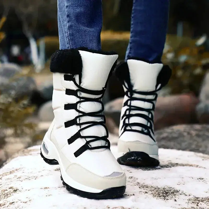 Comfortable Lace-up Hiking Boots for Women - Warm, Waterproof, and Durable