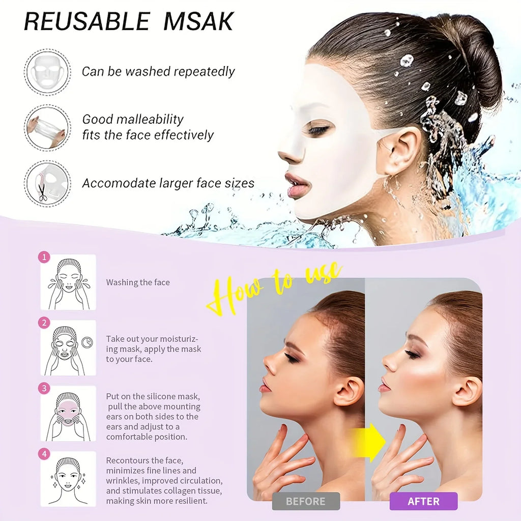 Reusable 3D Silicone Face Wrap Fixed Tools - Prevents Mask Slipping & Moisture Evaporation Skin Care Tools