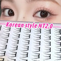 Korean Stylish Self-Adhesive False Eyelashes K-pop Inspired Fluffy Clustered Slender Comic Design for Everyday Use