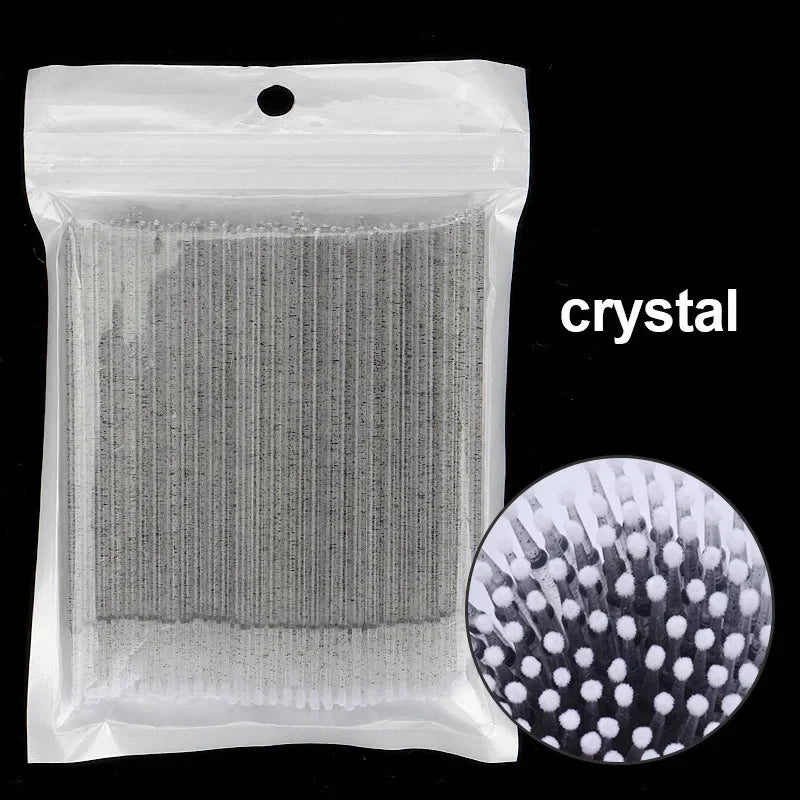500/1000PCS Eyelash Cleaning Brush Highly Colorful Crystal Brush Eyelash Micro Brush Beauty Makeup Clean Remover Tool Wholesaler