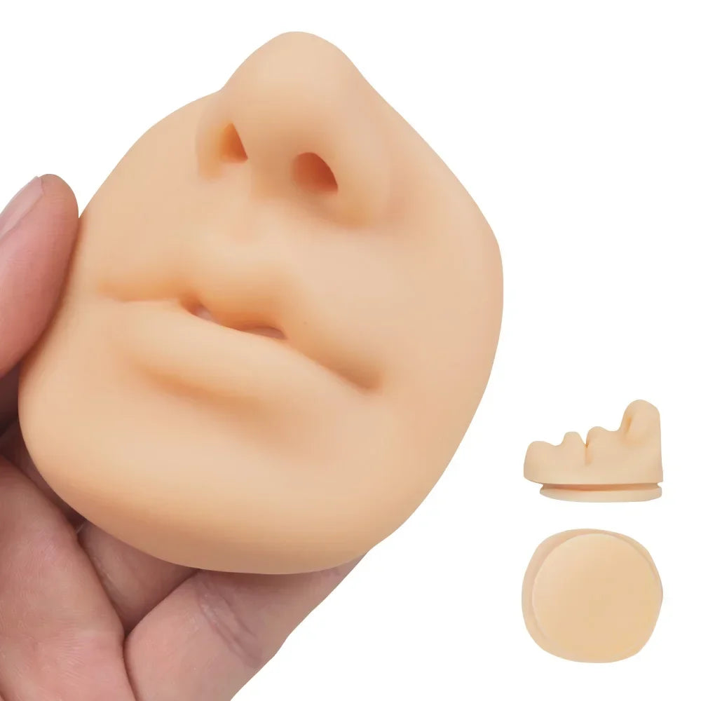1PC Soft Silicone Mouth Nose Model Tattoo Practice Jewelry Display Piercing Display Tool Tattoo Puncture Practice Accessory