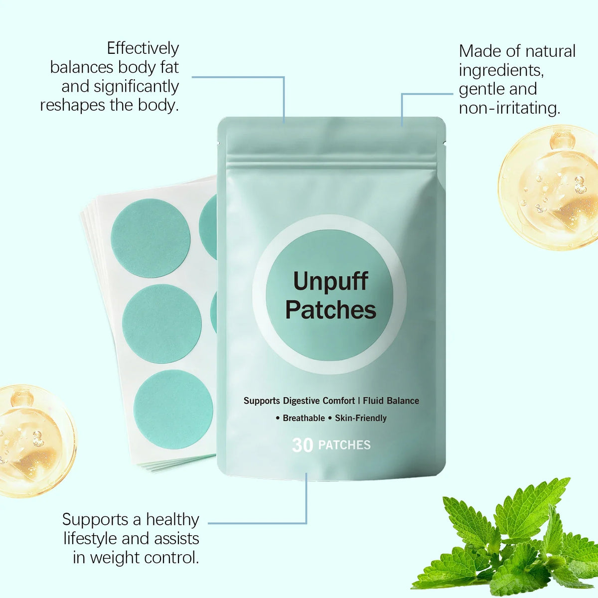 Body Shaping Care Patch - Lightweight, Skin-Fitting, for Body Contour, Comfortable for External Use, Lazy-Friendly & Convenient