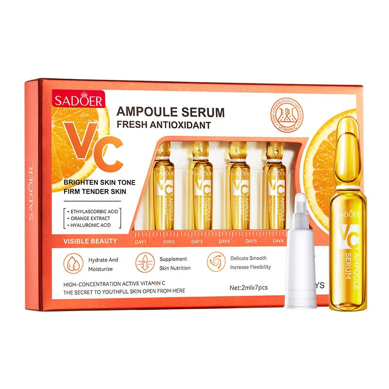 Vitamin C Face Whitening Serum Dark Spots Freckles Removal Hyaluronic Pore Minimizer Anti Aging Wrinkle Remove Golder Essence