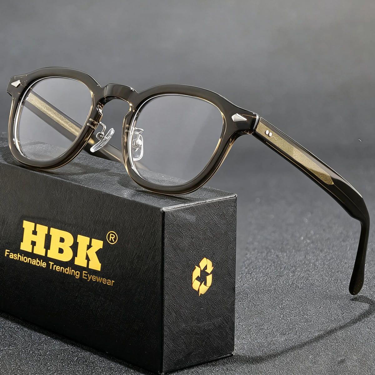 HBK Retro Men's Eyeglass Frames Luxury Anti BlueLight Lenses TR-90 Frame Glasses Women's Reading Computer Eyewear