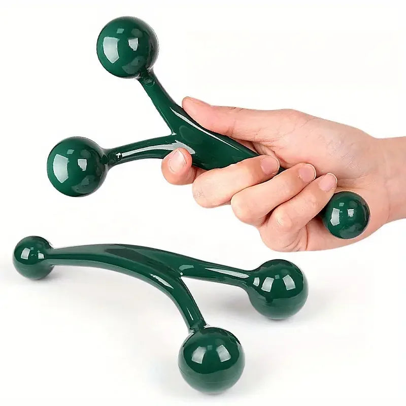 3-Head Manual Massager - Ergonomic Design for Neck, Shoulders & Feet - Portable Muscle Relief Tool for Home/Office/Gym - Durable