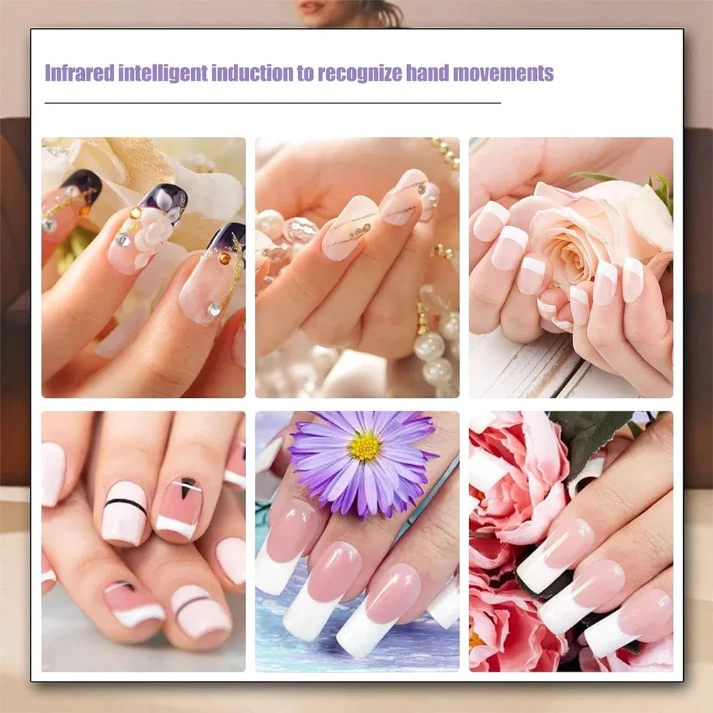 LULAA Air Nail Dryer Automatic Sensor 300W Timing Nail Fan Blow Hands and Feet Warm & Cool Wind Blower Dryer For Nail Polish