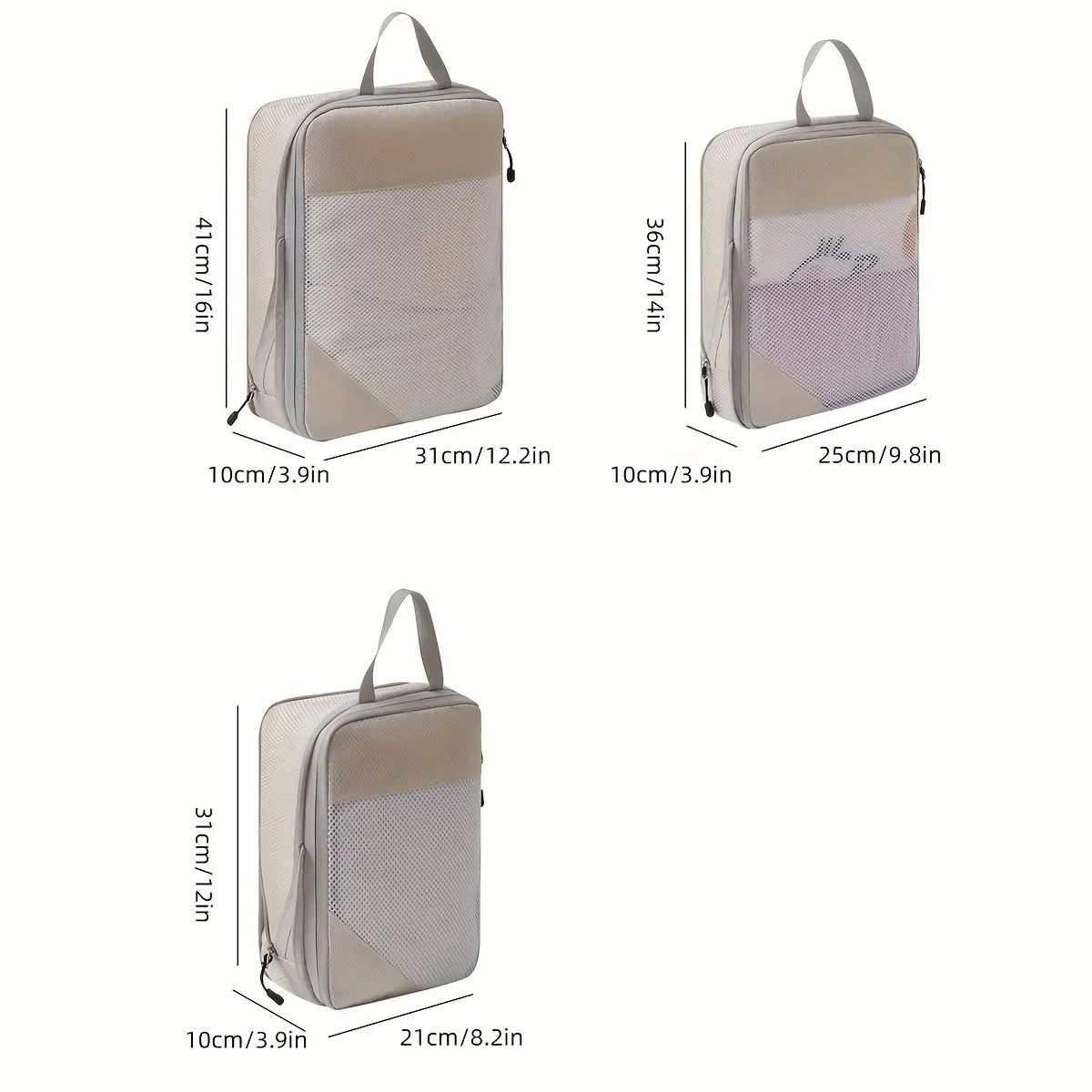 3 Piece Travel Compression Packing Cube Set Luggage Organizer Travel Essentials For Carry On Luggage Save Space
