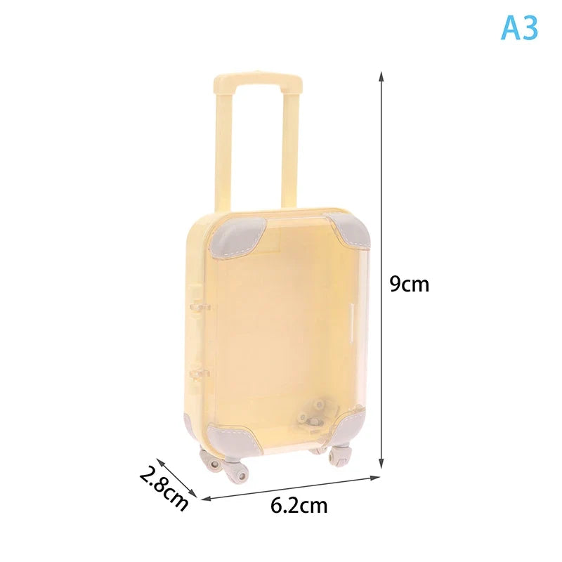 1Pc Simulation Mini Trolley Cases False Eyelashes Makeup Carrying Suitcase ABS Small Toiletry Box Women Travel Gift Box