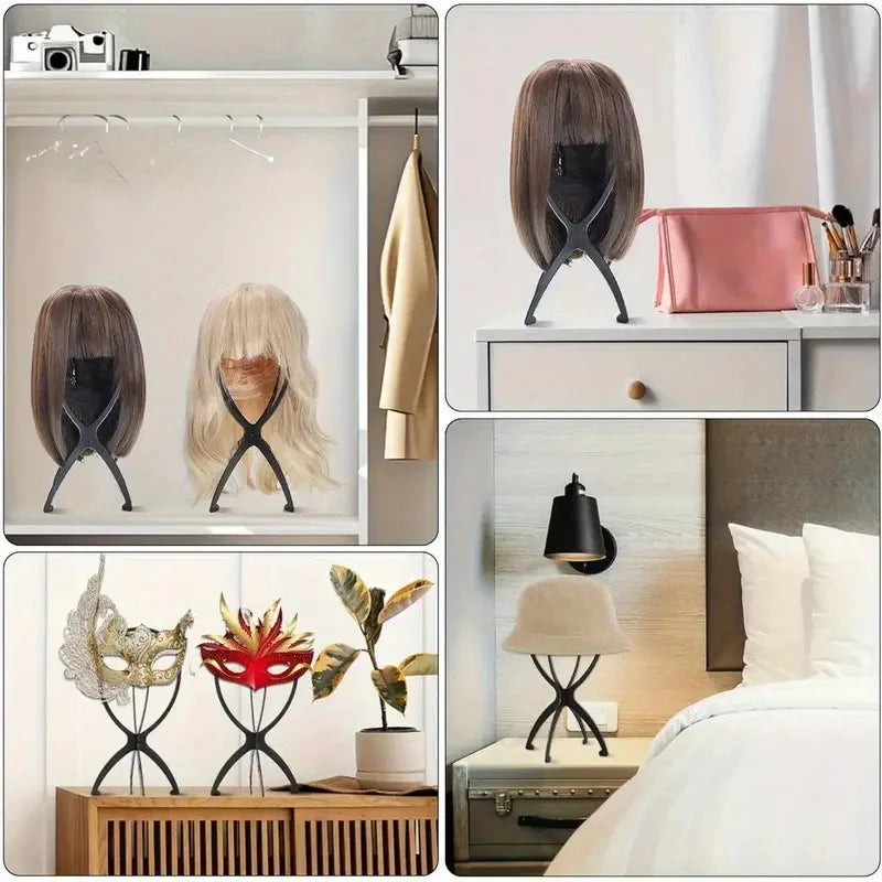 1PCS Folding Wig Stand Holder Plastic Adjustable Portable Hat Display Stand Durable Mannequin Dummy Head Plastic