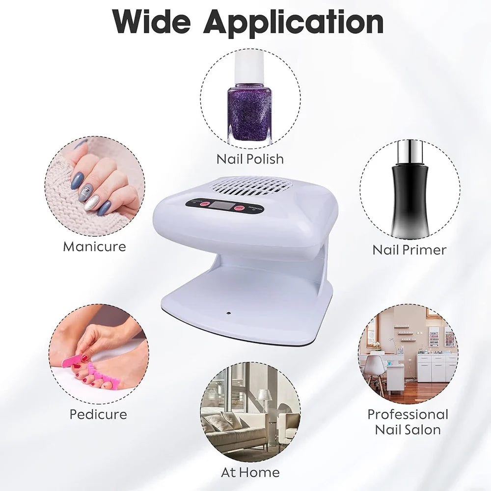 LULAA Air Nail Dryer Automatic Sensor 300W Timing Nail Fan Blow Hands and Feet Warm & Cool Wind Blower Dryer For Nail Polish