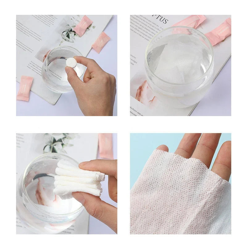 250/50pcs Portable Compressed Face Towels Disposable Cotton Coin Tissue Suitable For Travel Beauty Salon Makeup Remover Cleaning