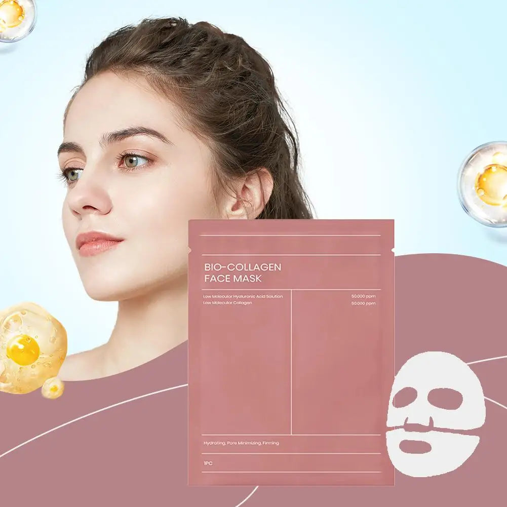 Bio Collagen Face Mask Shrink Deep Hydrating Overnight Mask Moisturizing Refreshing Brightening Face Skin Care