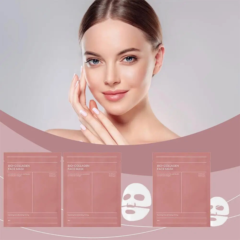 Bio Collagen Face Mask Shrink Deep Hydrating Overnight Mask Moisturizing Refreshing Brightening Face Skin Care