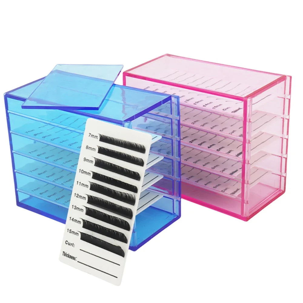 Wholesale Eyelash Extensions Storage Box 5 Layers Acrylic Pallets Holders Lash Organizer False Eyelashes  Makeup Tools Supplies
