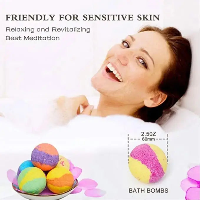 Bath Bombs for Kids and Women, 12 Natural Handmade Bath Bomb Gift Set, Bubble Bath Bombs - Perfect Self Care Relaxing Spa Gifts