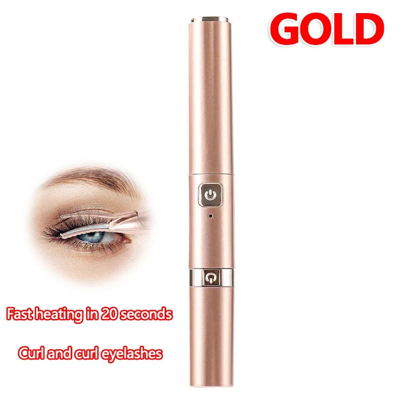 2026 New Electric Eyelash Curler 2-in-1 Dual Head USB Heated Lash Curling Iron Eyebrow Trimmer Beauty Tool for Home Travel