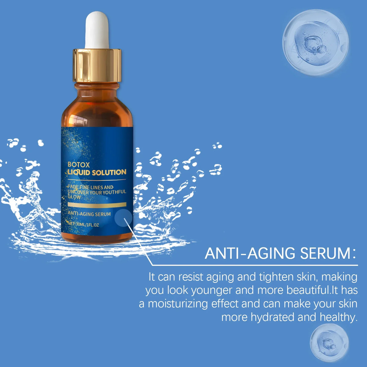 Firming and elastic essence gently nourishes elastic facial skin, shiny and silky moisturizing essence