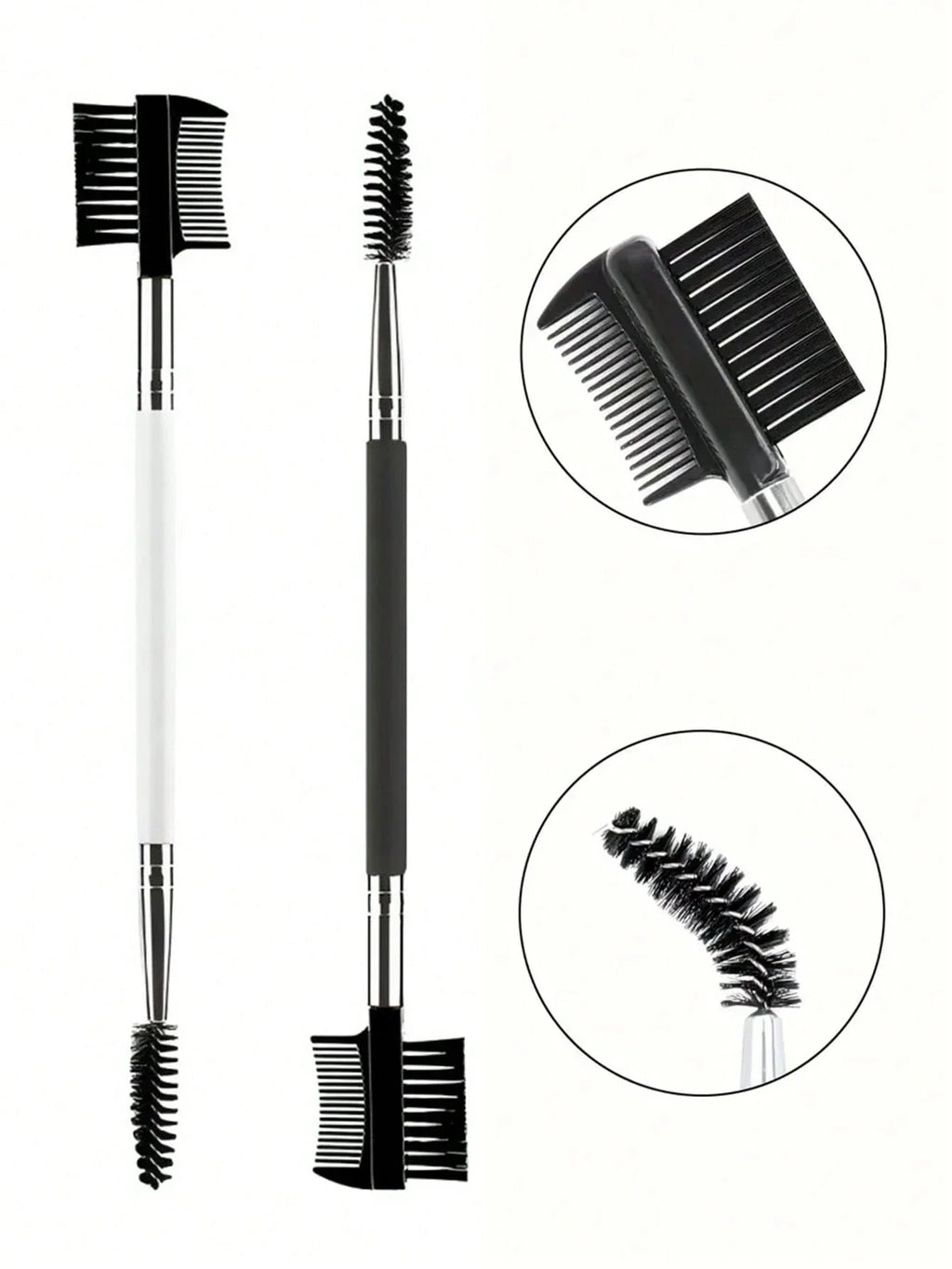 1/2/5PCS 3 Head Eyebrow Eyelash Shaper Double Head Brush Makeup Grooming Tool Cosmetic With 3 Different Spoolie Brushes