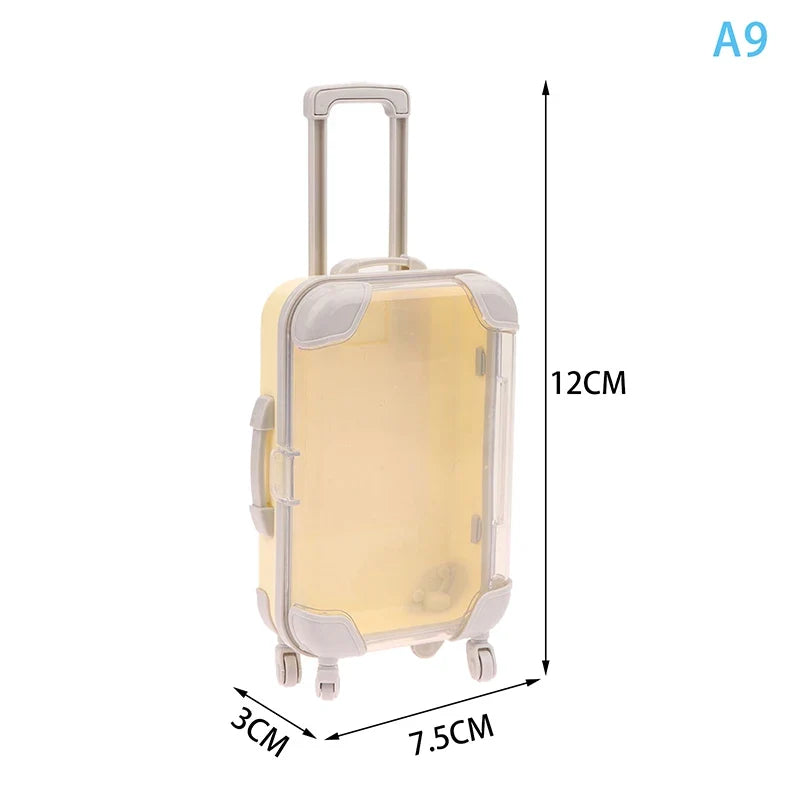 1Pc Simulation Mini Trolley Cases False Eyelashes Makeup Carrying Suitcase ABS Small Toiletry Box Women Travel Gift Box