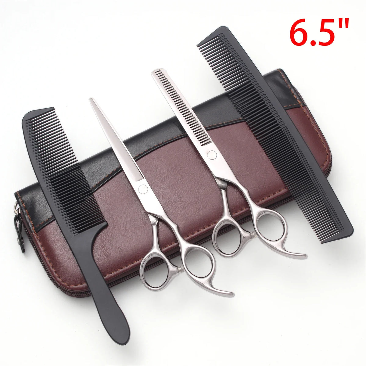 Professional Barber Scissors Set Japanese Steel Straight Thinning Texturizing Shears Precision Ground Sharp for Salon Home  Use