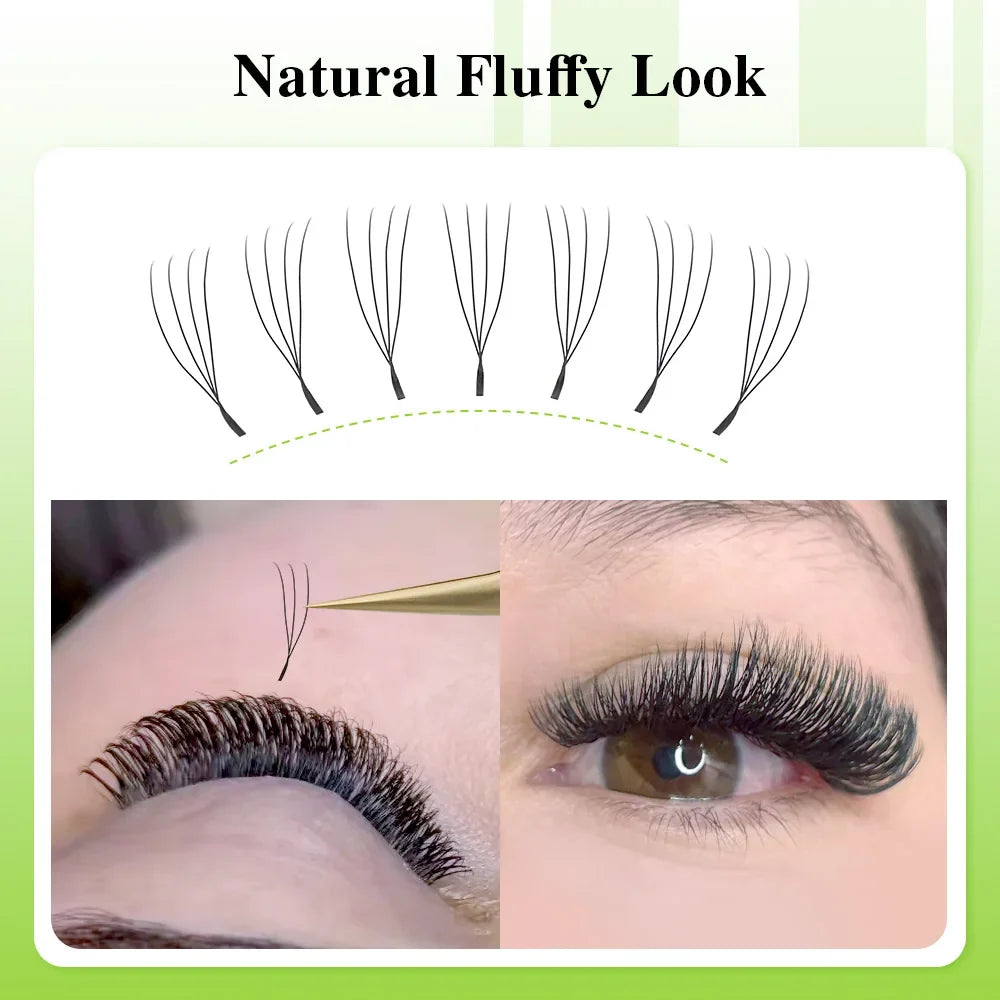 NAGARAKU 3D 4D 5D UU W Eyelashes U Shape Eyelash Extensions Soft Lashes Makeup Mesh Net Cross Premade Volume Eyelash
