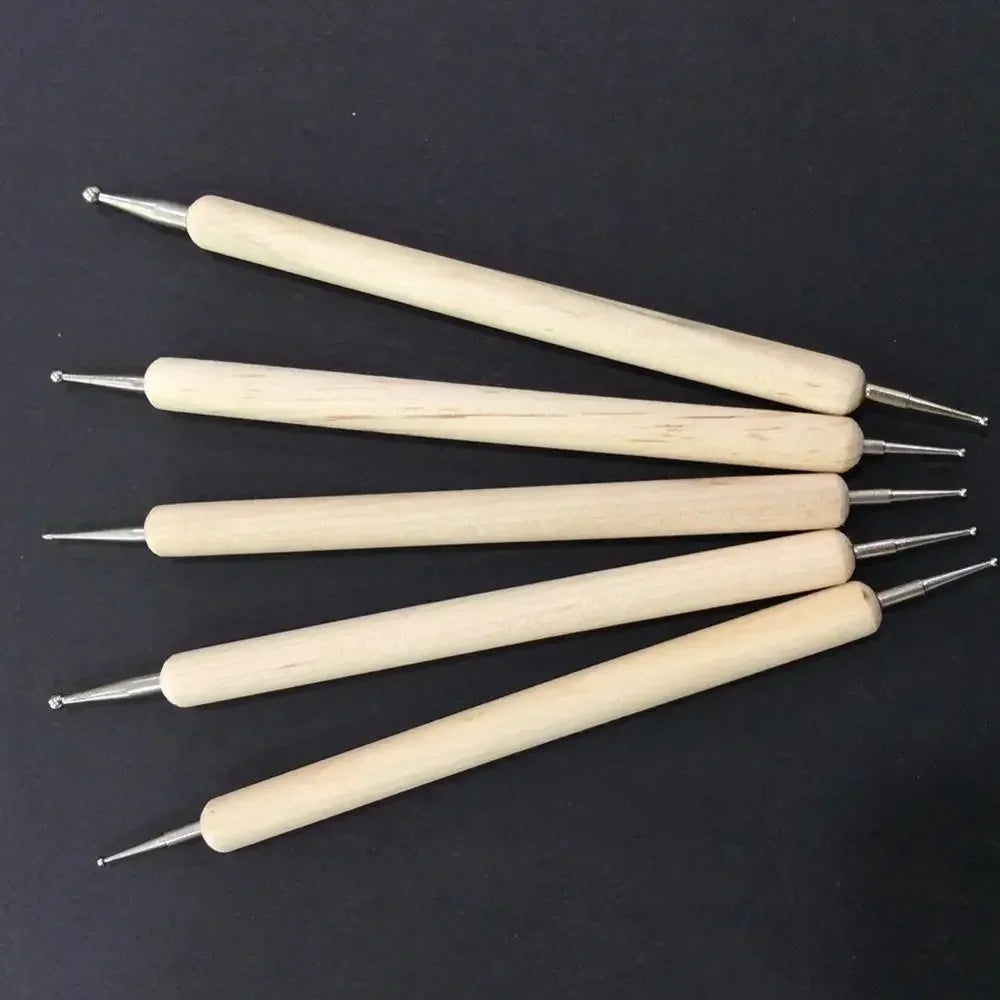 Dotting Tools Set for Nail Art Dotting Pen Set Pro 2-Way Wooden Painting DIY Manicure Salon Decoration Dotting Tools