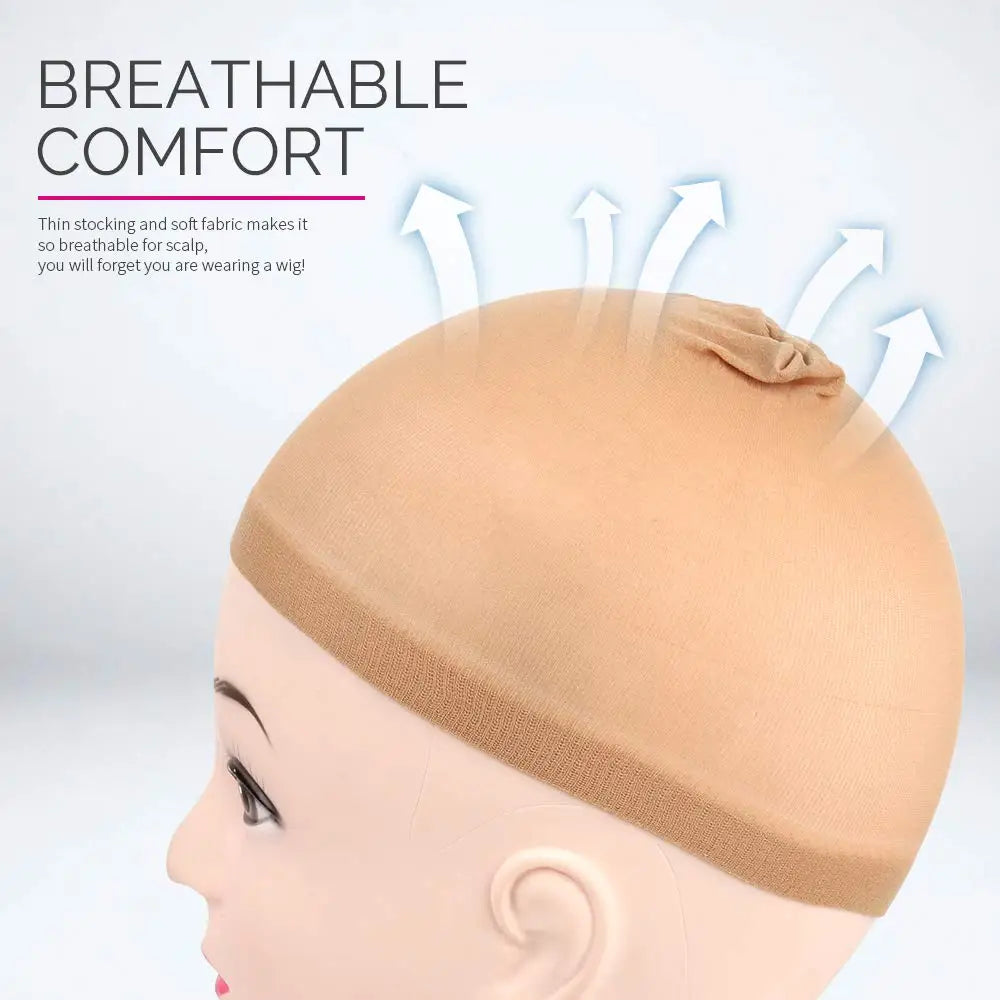 2pc/1pack Stretch Mesh Wig Cap - Free Size Hair Net for Weave Hairnets and Wigs - Comfortable and Secure Fit
