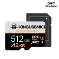 Class 10 U3 V30 Waterproof Memory SD Cards with USB Adapter 128GB 512GB High Speed Micro TF/SD Card for Phone Laptop Camera