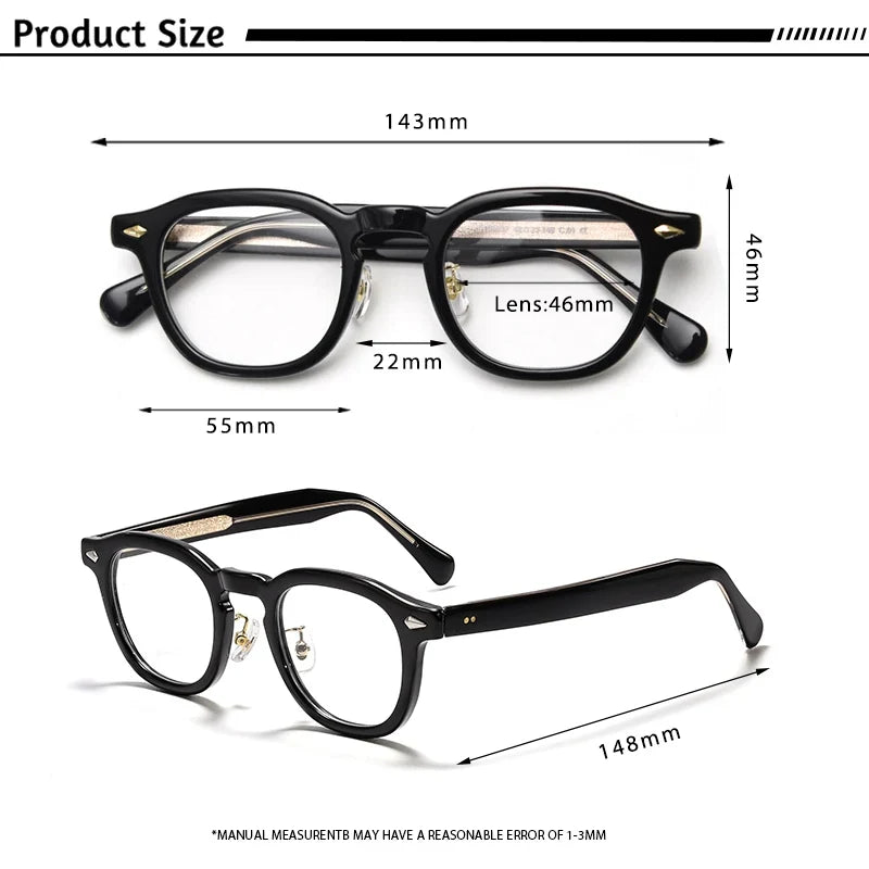 HBK Retro Men's Eyeglass Frames Luxury Anti BlueLight Lenses TR-90 Frame Glasses Women's Reading Computer Eyewear