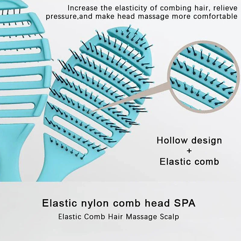 4 Colors Wet Brush Comb Tool Barber Hair Brush Hair Styling Tools Anti Tangle Anti-static Head Salon Hairdressing Accessories