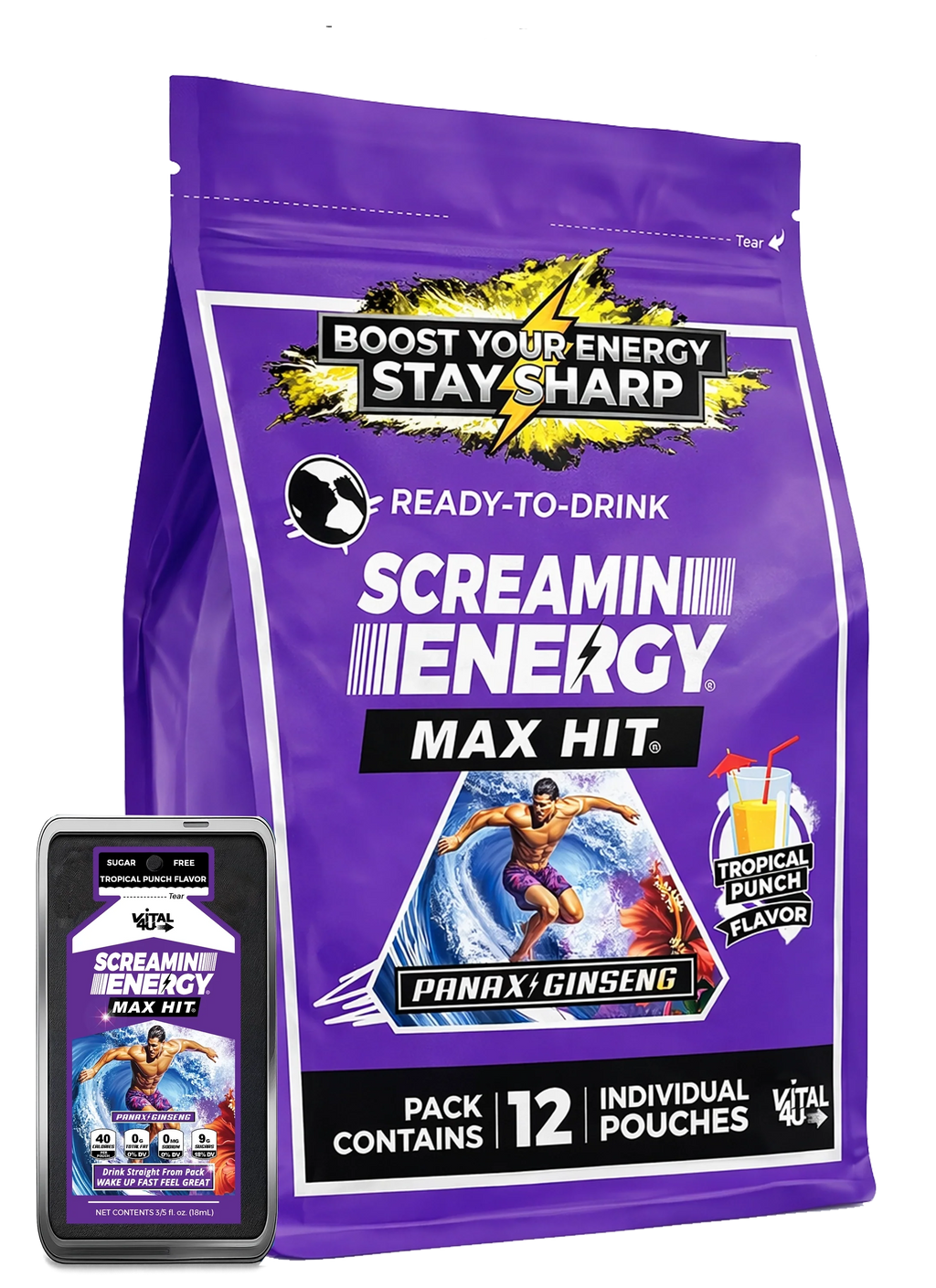 Screamin Energy Tropical Punch Sugar Free