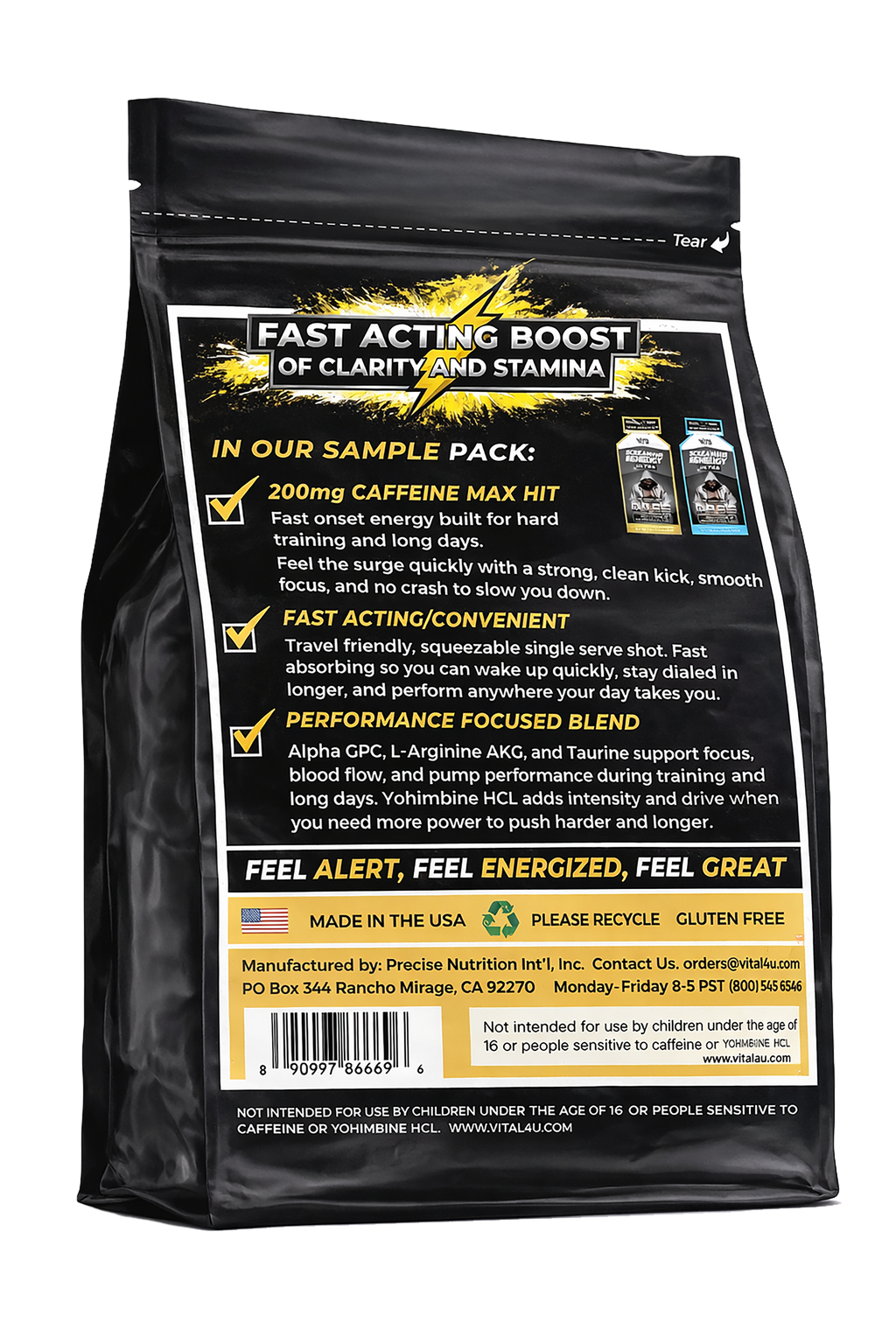 Screamin Energy Ultra Sample Pack - 6 Pouches