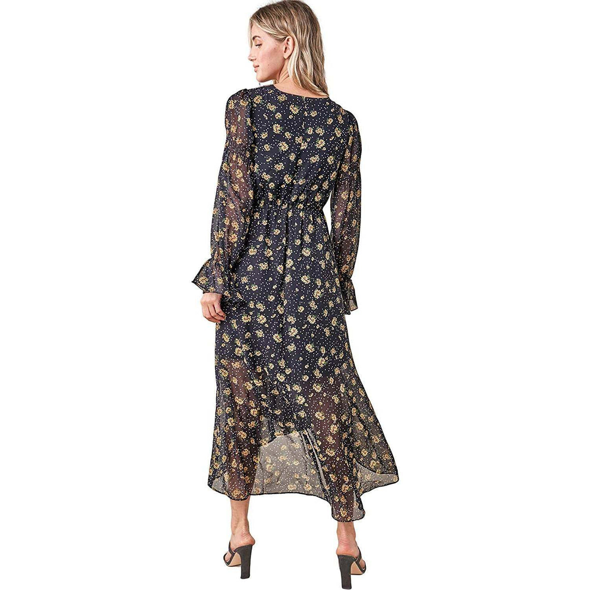 Sugarlips Women's Loving You Floral High Low Maxi Dress, Black-Multi, Small