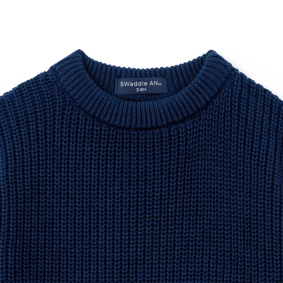 Classic Chunky Knit Baby Romper in Navy