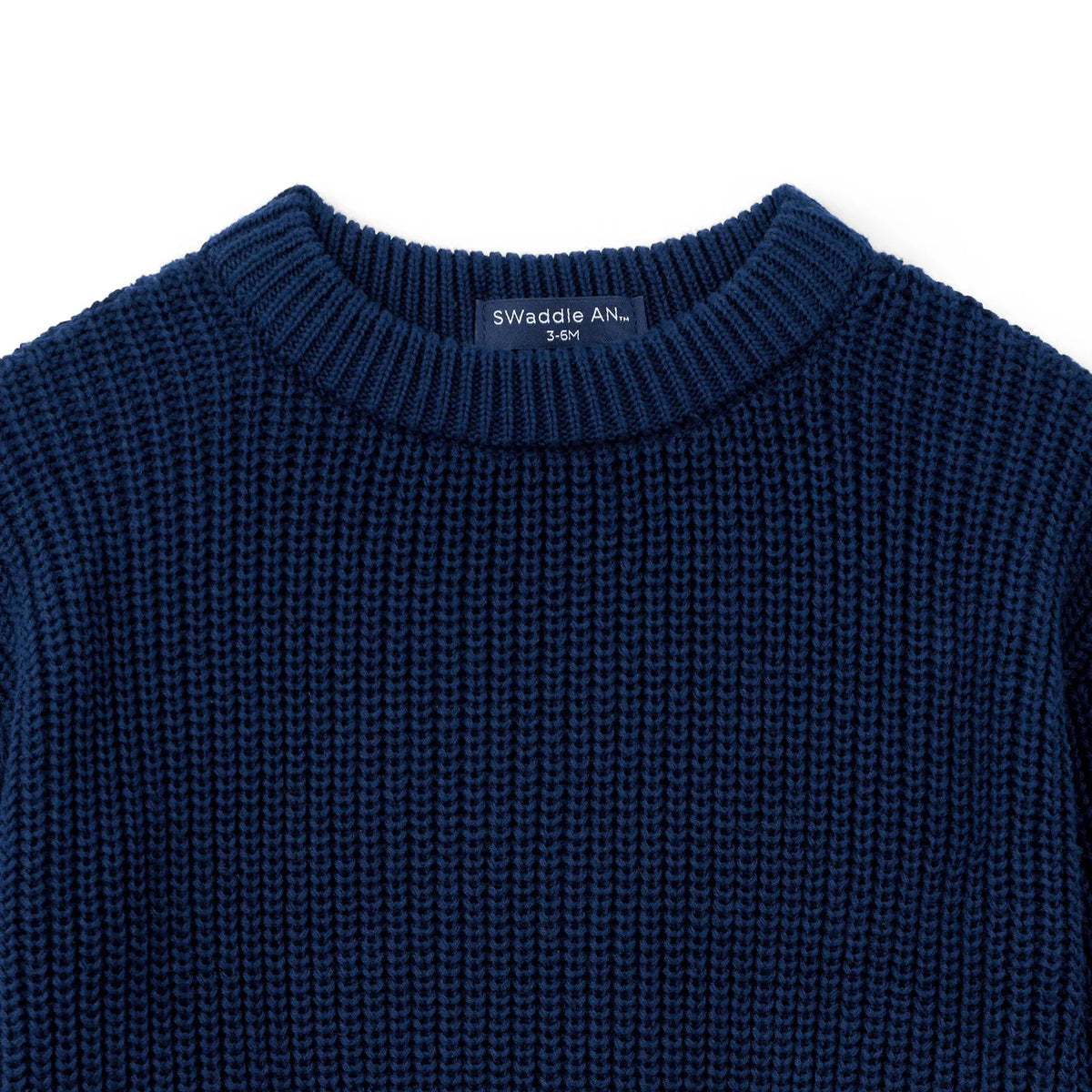 Classic Knit Baby Sweater in Navy