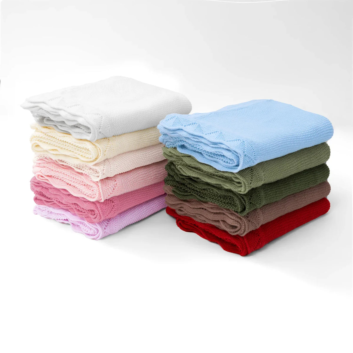 Heirloom Lace Knit Baby Blanket in Forest Green