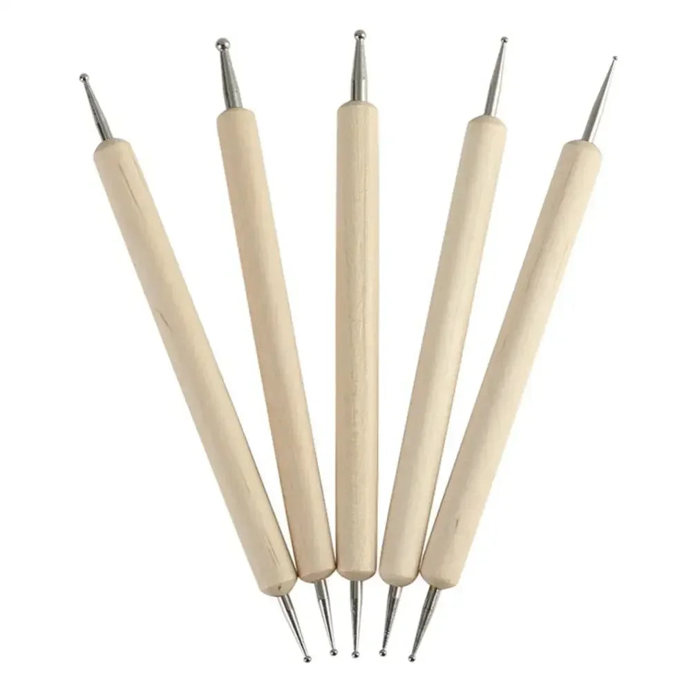 Dotting Tools Set for Nail Art Dotting Pen Set Pro 2-Way Wooden Painting DIY Manicure Salon Decoration Dotting Tools