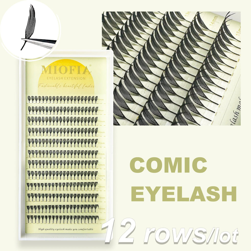 Anime Spire Eyelash Extension Feather Shape C/D Curl Premade Fans Tower Lashes Soft Lightweight Manga Effect False Lashes Makeup