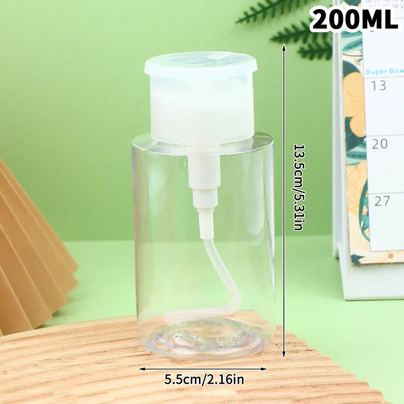 ♥100/150/200/300ml Empty Press Pump Bottle Dispenser Liquid Container Refillable Remover Cleaner Polish Makeup Manicure Tool