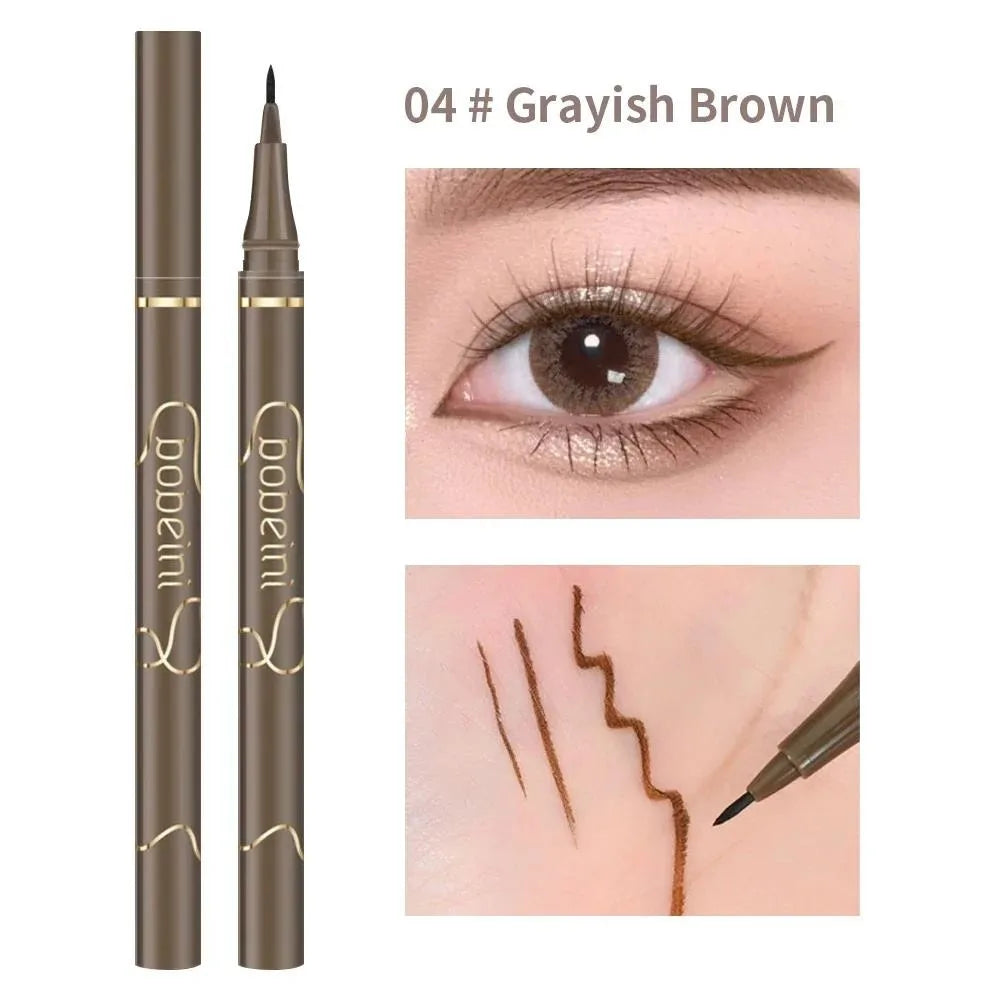 Waterproof Quick-drying Liquid Eyeliner/ultra-fine Matte Black Brown/long-lasting Silkworm Eyeliner/eye Makeup/gifts