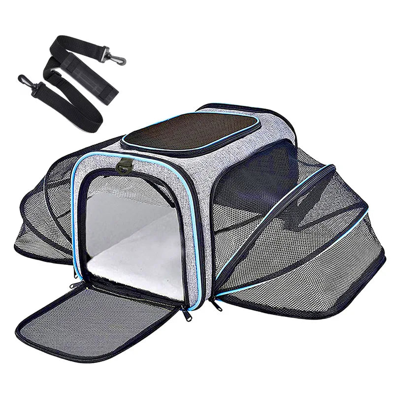 Pet Carrier Bag Foldable Small Dog Charter Carrying Cat Out Bag Expansion Pet Bag Mesh Breathable Expansion Foldable Handheld C