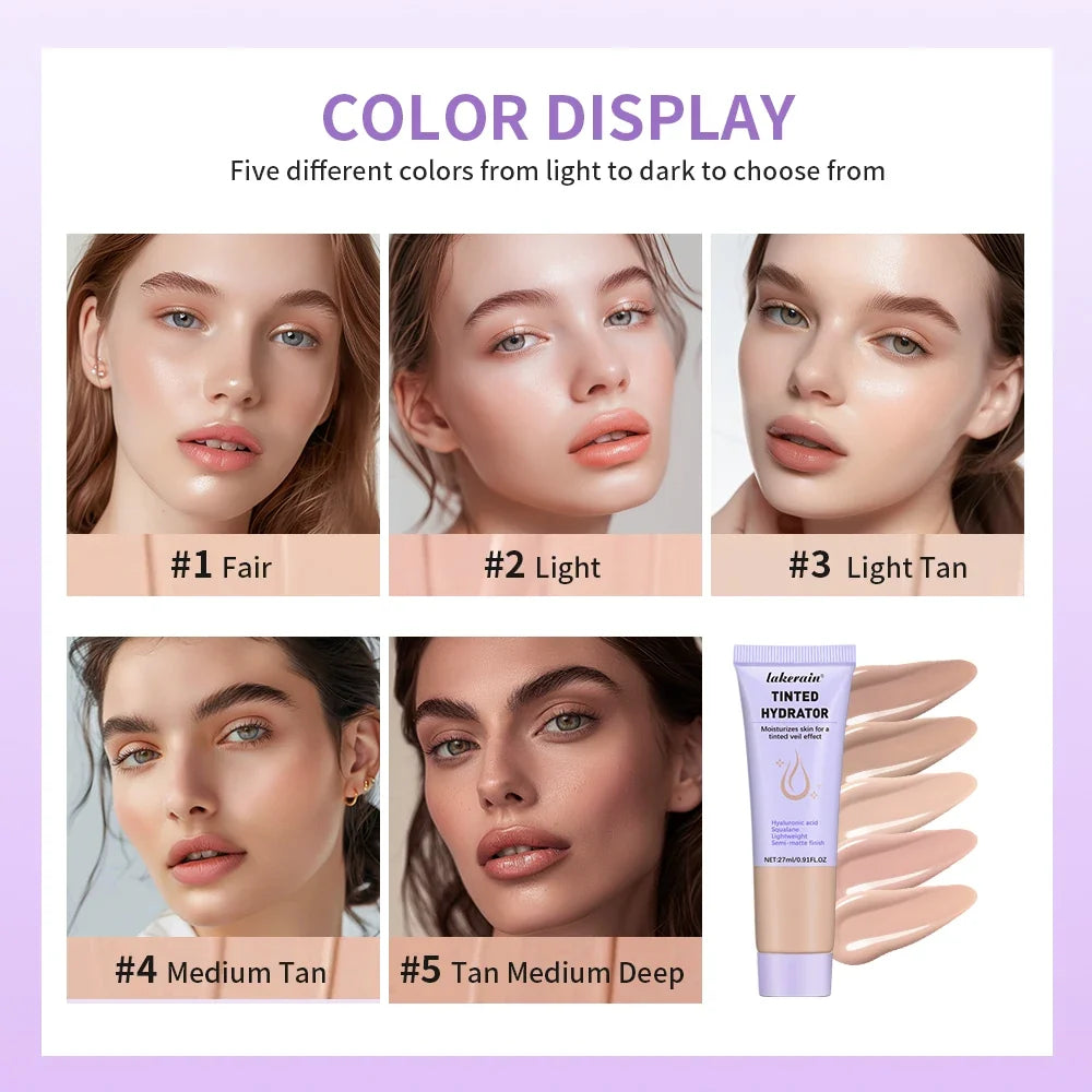 High Coverage CC cream Foundation Tinted Hydrator Matte Finish Light Oil-Free Moisturizing Makeup Hyaluronic Acid Sheer