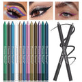 12 Colors Set Glitter&Shimmer  eyeshadow Eyeliner Stick Pack Wearing Smooth Application Versatile Halloween Activity Makeup Pens