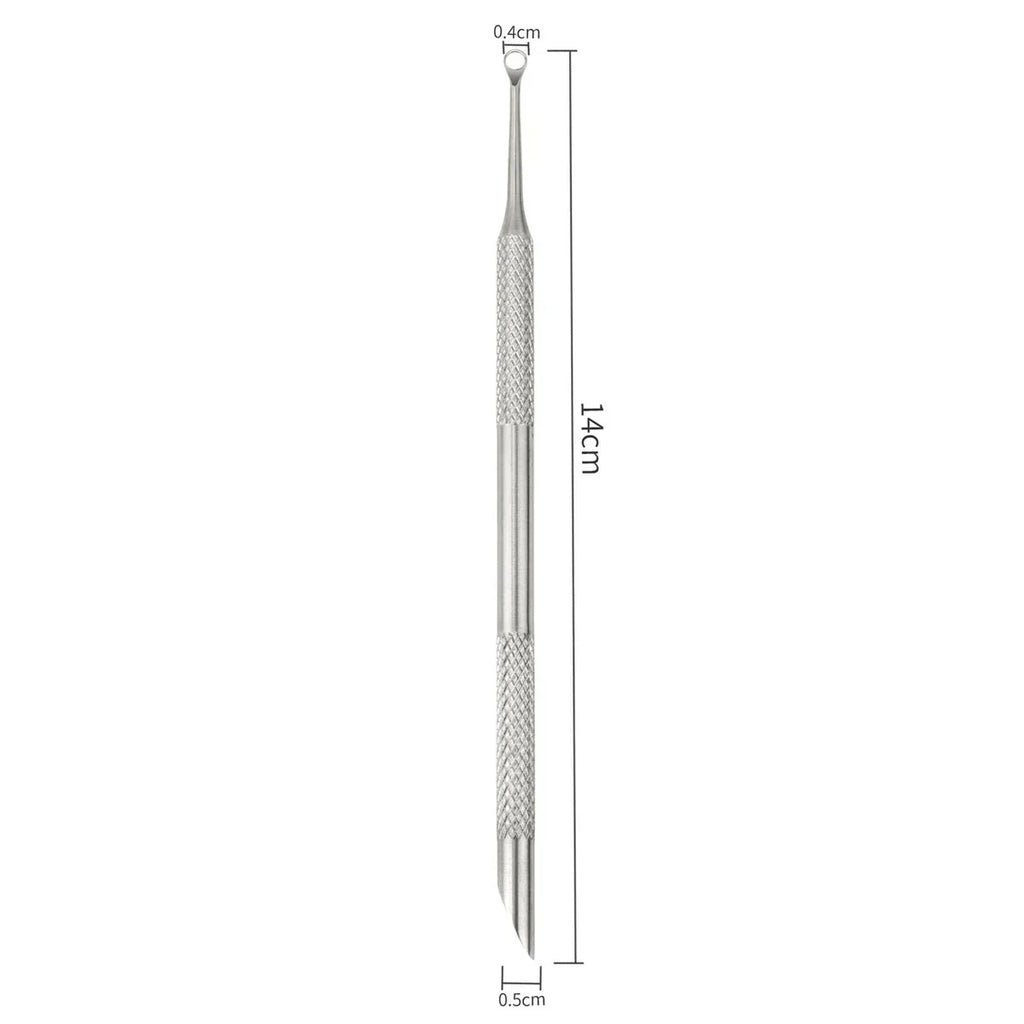 Double-ended Stainless Steel Remover Manicure Sticks Tool Bevelled Nail Grinding File Circle Beveled Head Cuticle Pusher