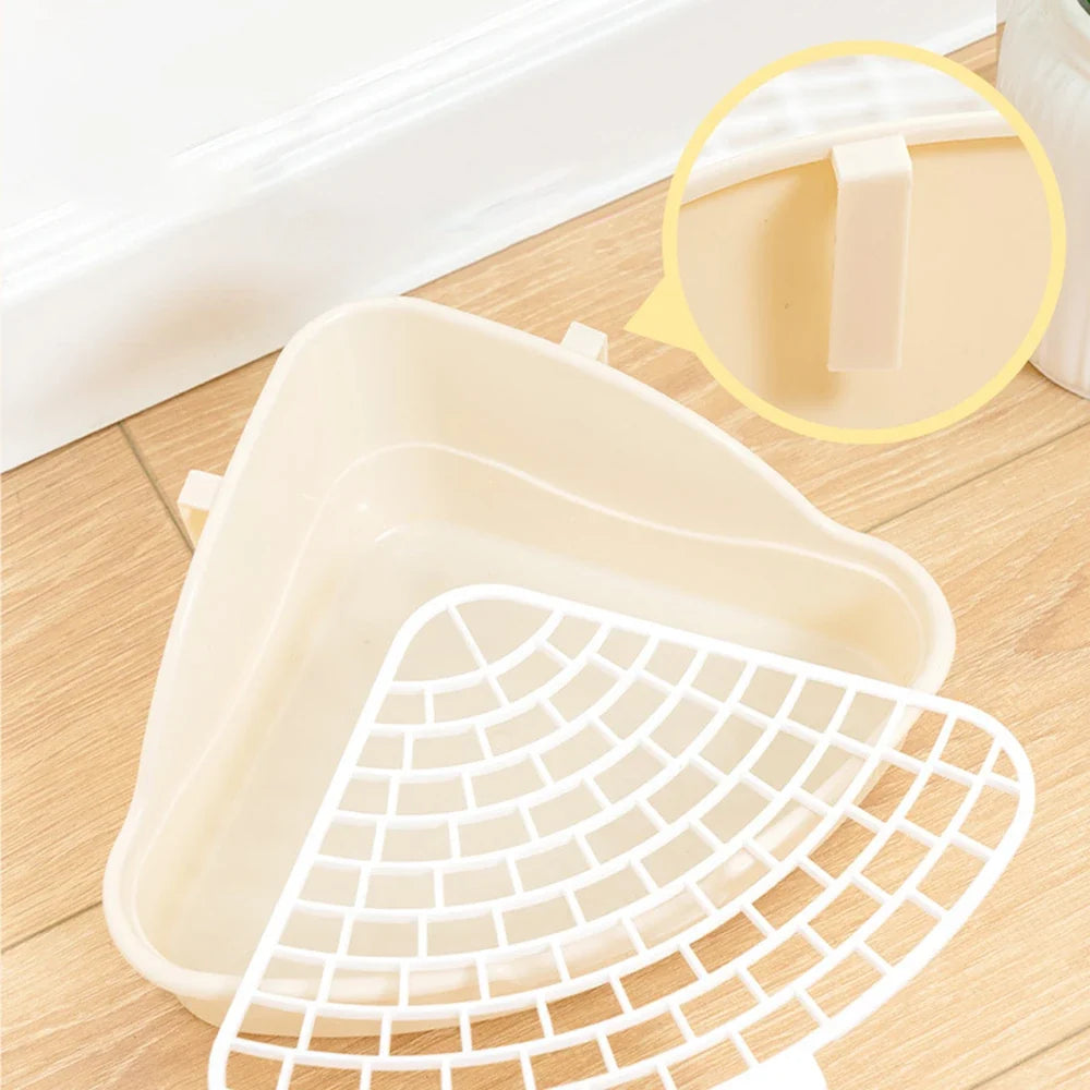 1PC Triangle Potty Corner Litter Box for Small Animals for Rabbits and Hamsters Design Easy to Space-Saving Toilet Tray