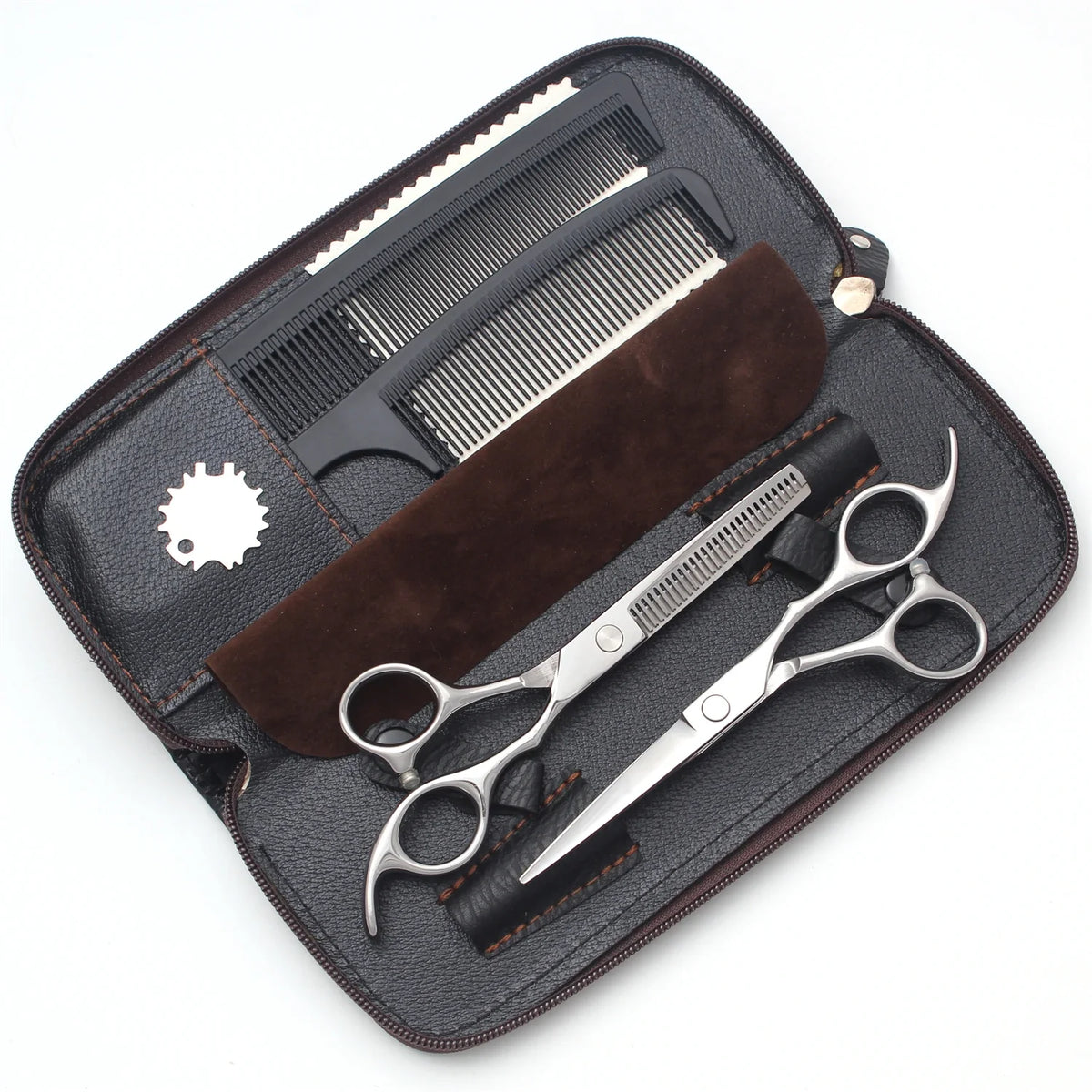 Professional Barber Scissors Set Japanese Steel Straight Thinning Texturizing Shears Precision Ground Sharp for Salon Home  Use