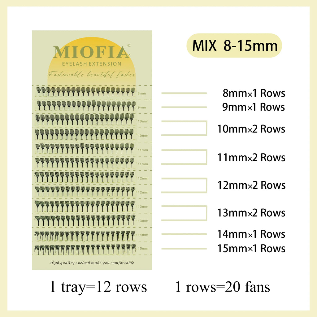 Anime Spire Eyelash Extension Feather Shape C/D Curl Premade Fans Tower Lashes Soft Lightweight Manga Effect False Lashes Makeup