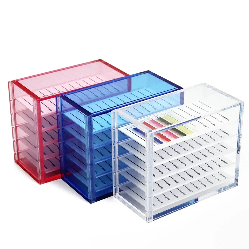Wholesale Eyelash Extensions Storage Box 5 Layers Acrylic Pallets Holders Lash Organizer False Eyelashes  Makeup Tools Supplies